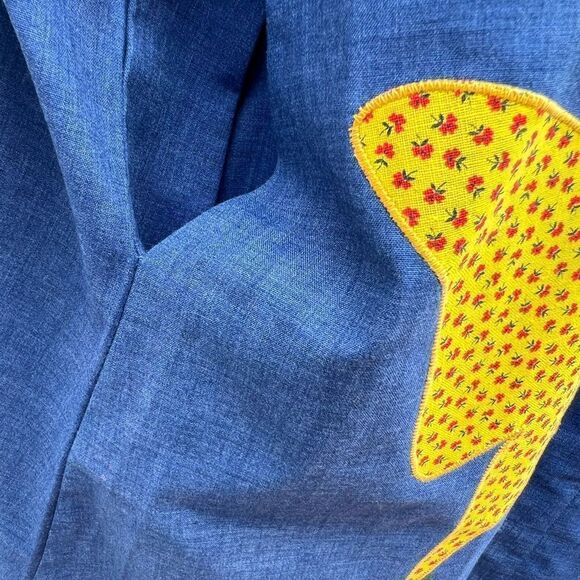 🍎 Models Coat Vintage Blue Denim Dress Butterflies (AA4) - Picture 7 of 8